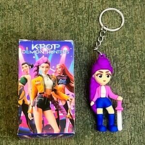 Mira Kpop Demon Hunters Keychain Purple Hair Sword Blue Shorts New in Box